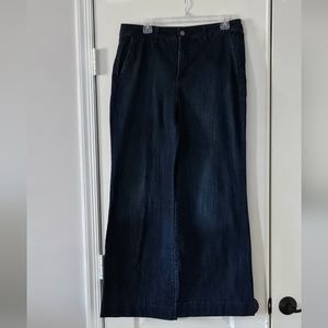 Ladies Wide Leg Dark Blue Jeans by Sound/Style Size 14